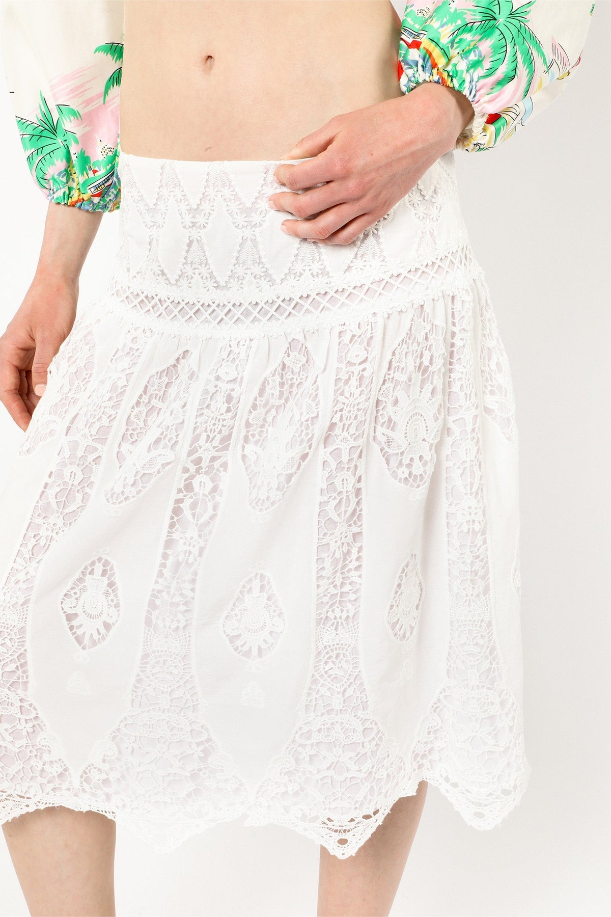 Applique Lace Combo Skirt | Anna Sui