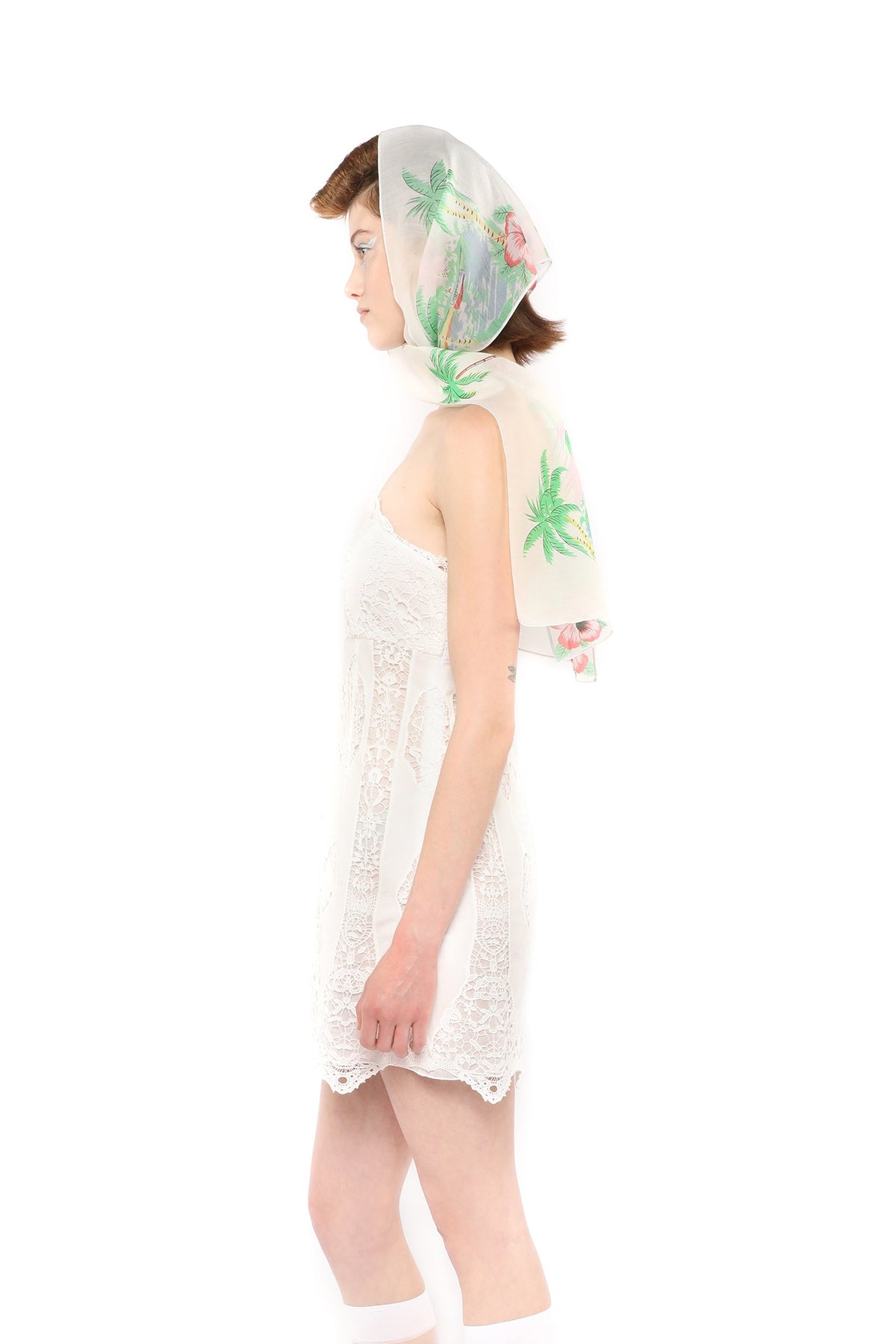 Applique Lace Combo Strapless Dress | Anna Sui