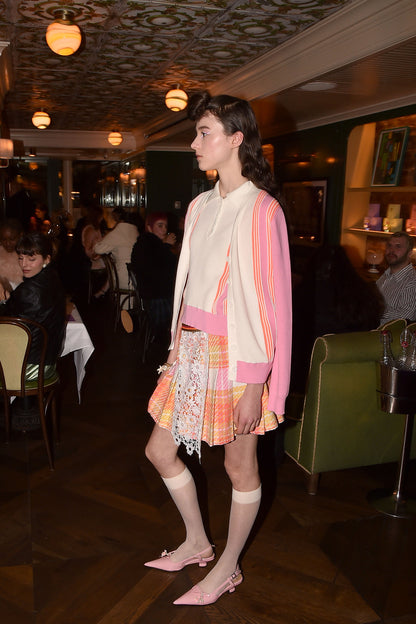 Amalfi Polo Knit Short Sleeve Top - Pink | Anna Sui