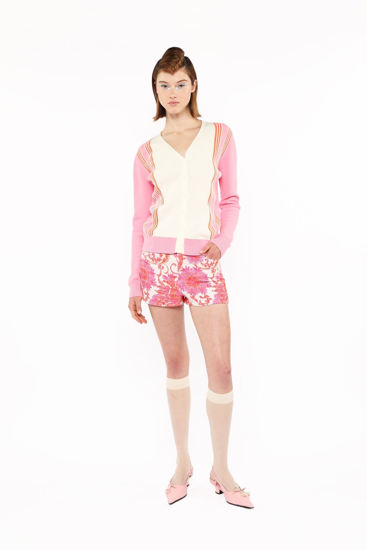 Amalfi Knit Cardigan - Pink Multi | Anna Sui
