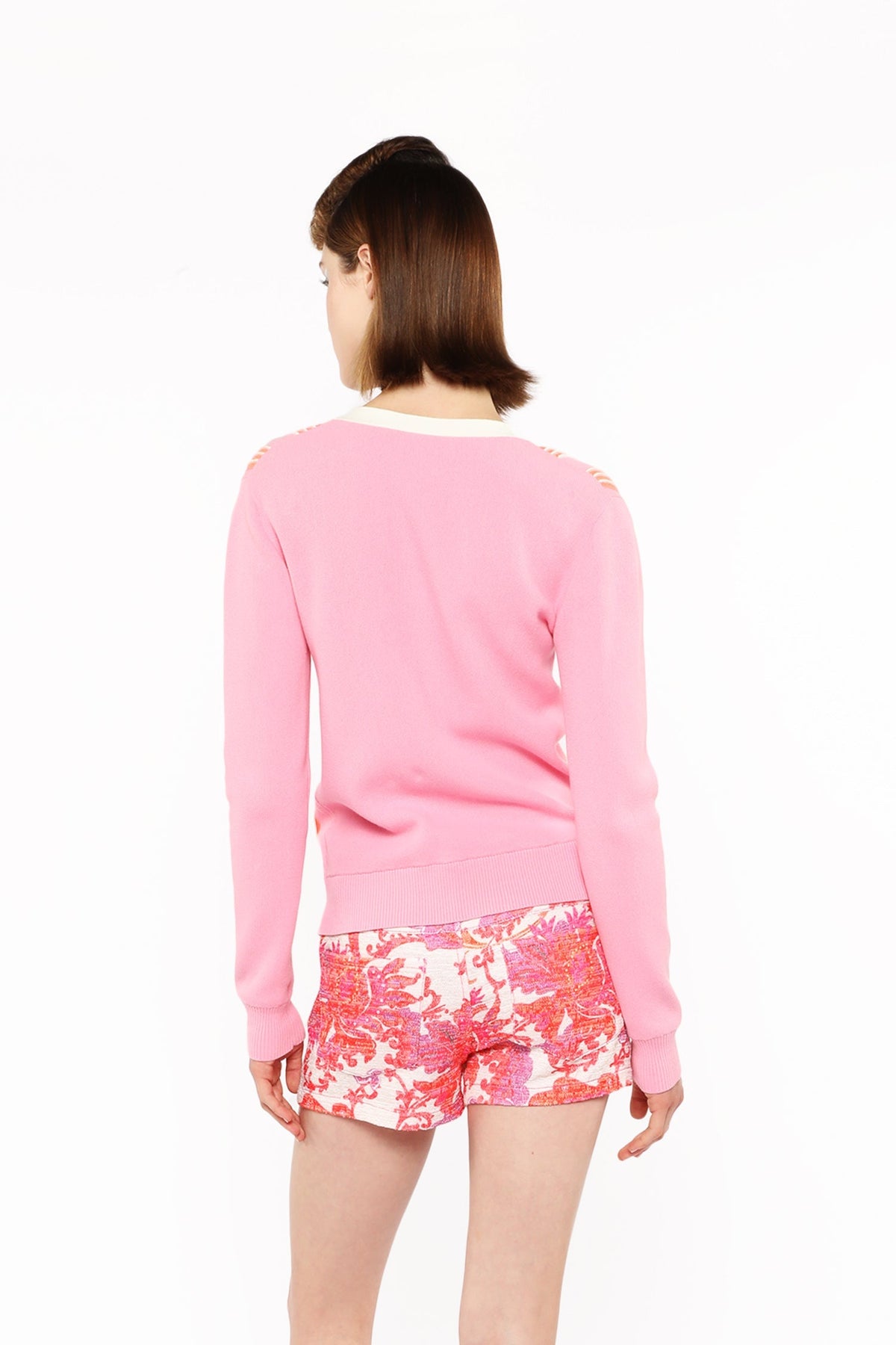 Amalfi Knit Cardigan - Pink Multi | Anna Sui