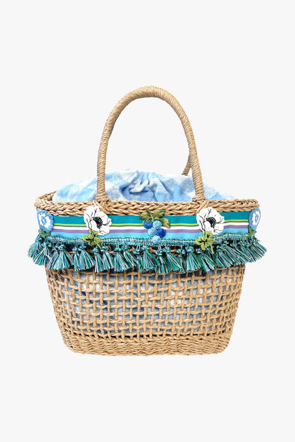 Raffia Tassel Bag - Baby Blue | Anna Sui