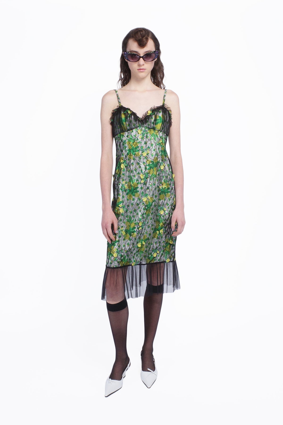 Rosebuds Lace Combo Slip Dress | Anna Sui