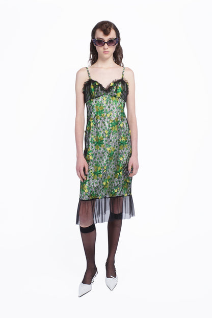 Rosebuds Lace Combo Slip Dress | Anna Sui