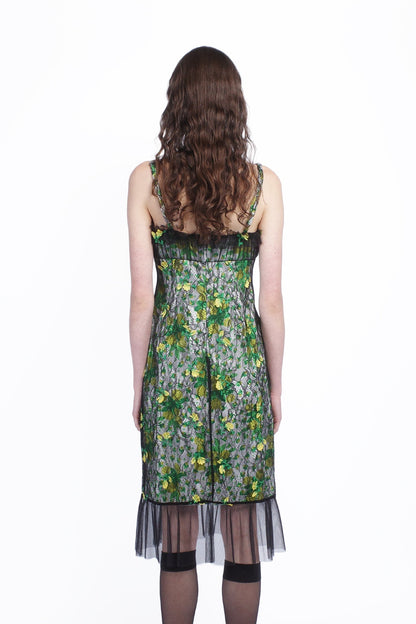Rosebuds Lace Combo Slip Dress | Anna Sui