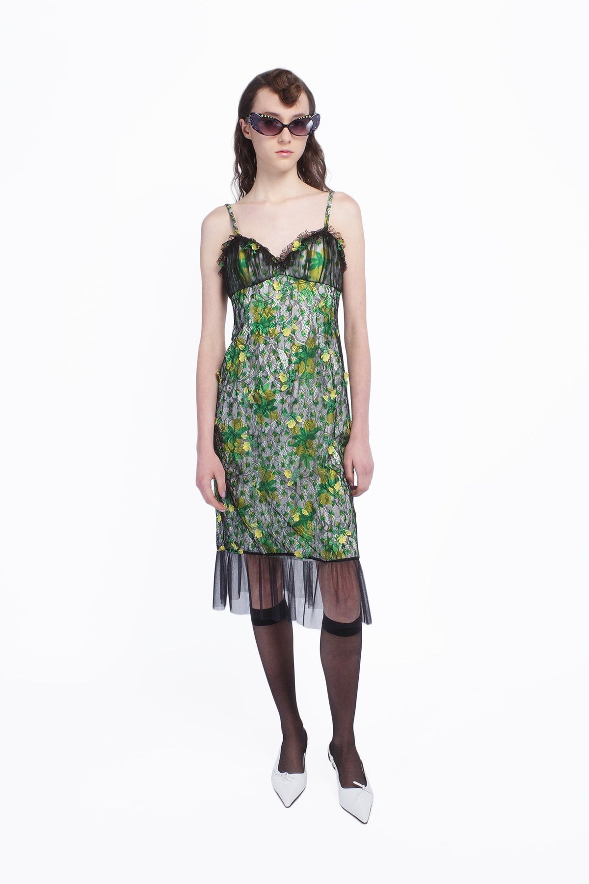 Rosebuds Lace Combo Slip Dress | Anna Sui