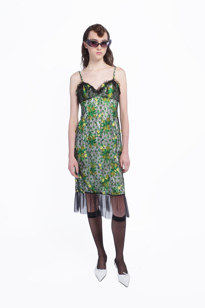Rosebuds Lace Combo Slip Dress | Anna Sui