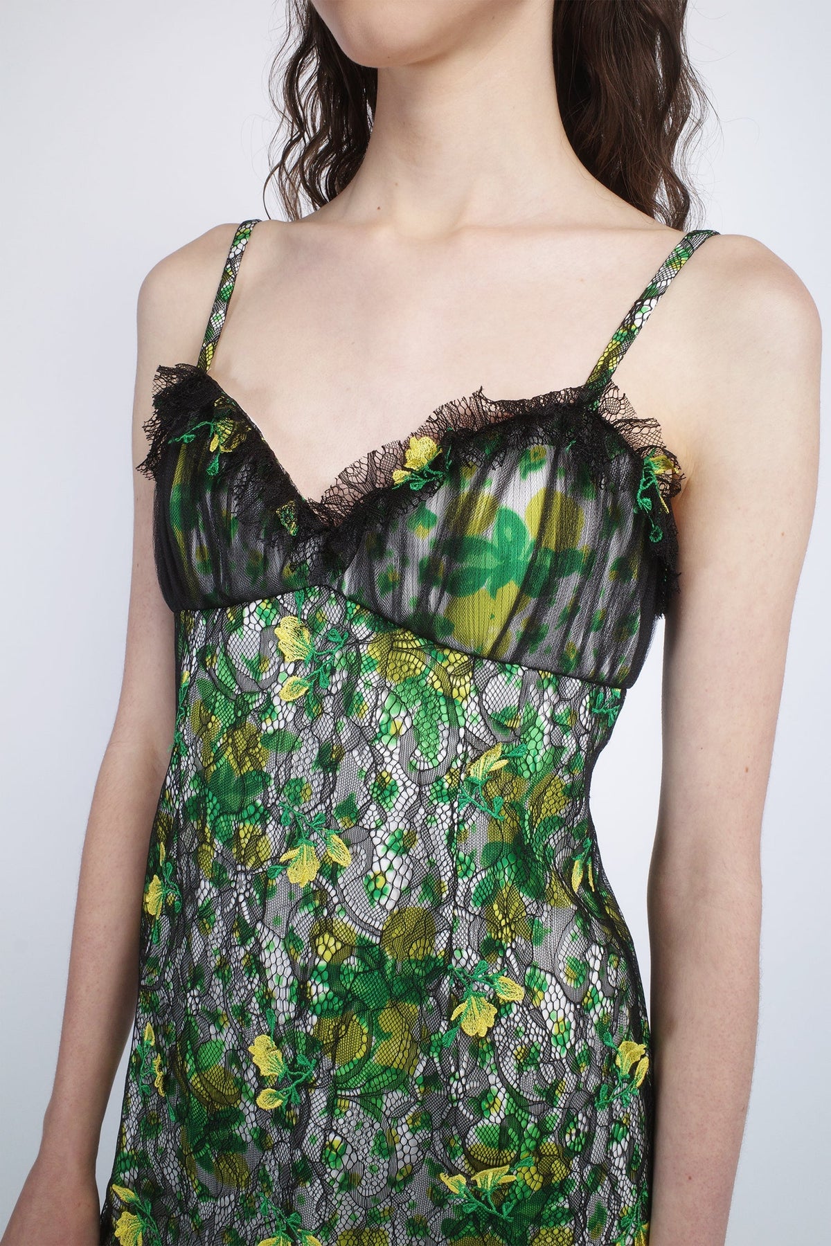 Rosebuds Lace Combo Slip Dress | Anna Sui