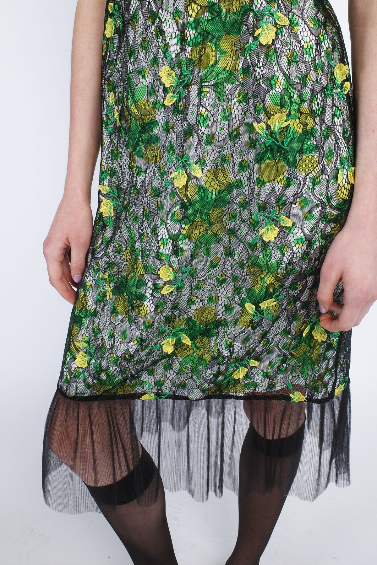 Rosebuds Lace Combo Slip Dress | Anna Sui