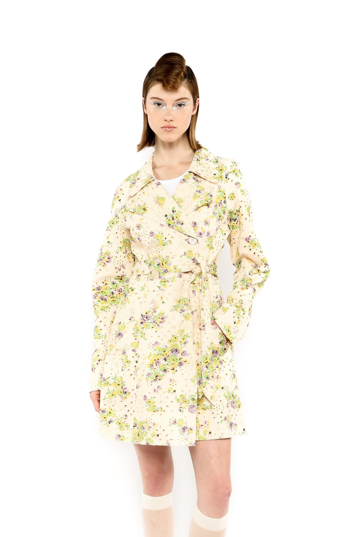 Rosies Posies Eyelet Trench Coat | Anna Sui