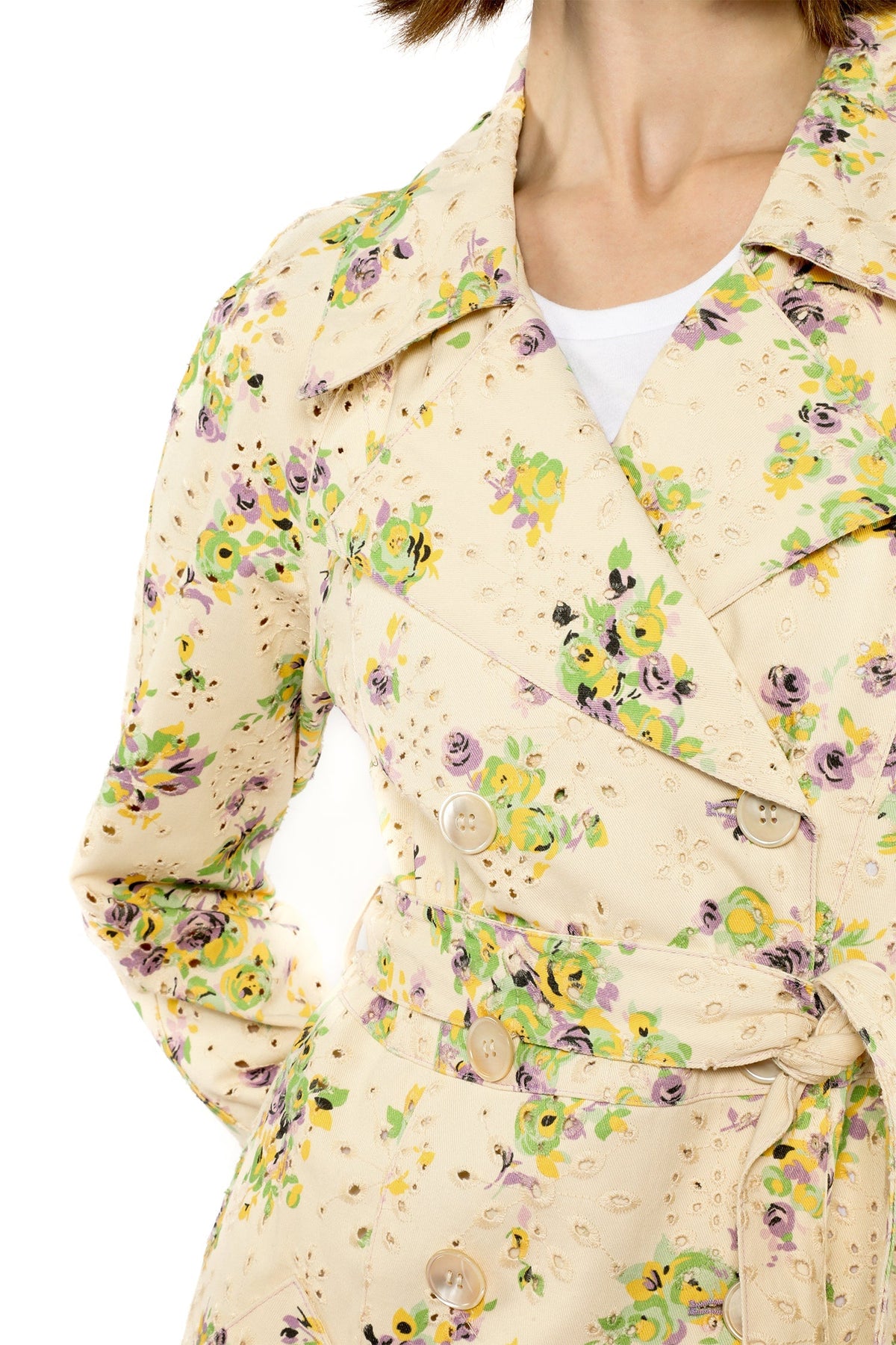 Rosies Posies Eyelet Trench Coat | Anna Sui