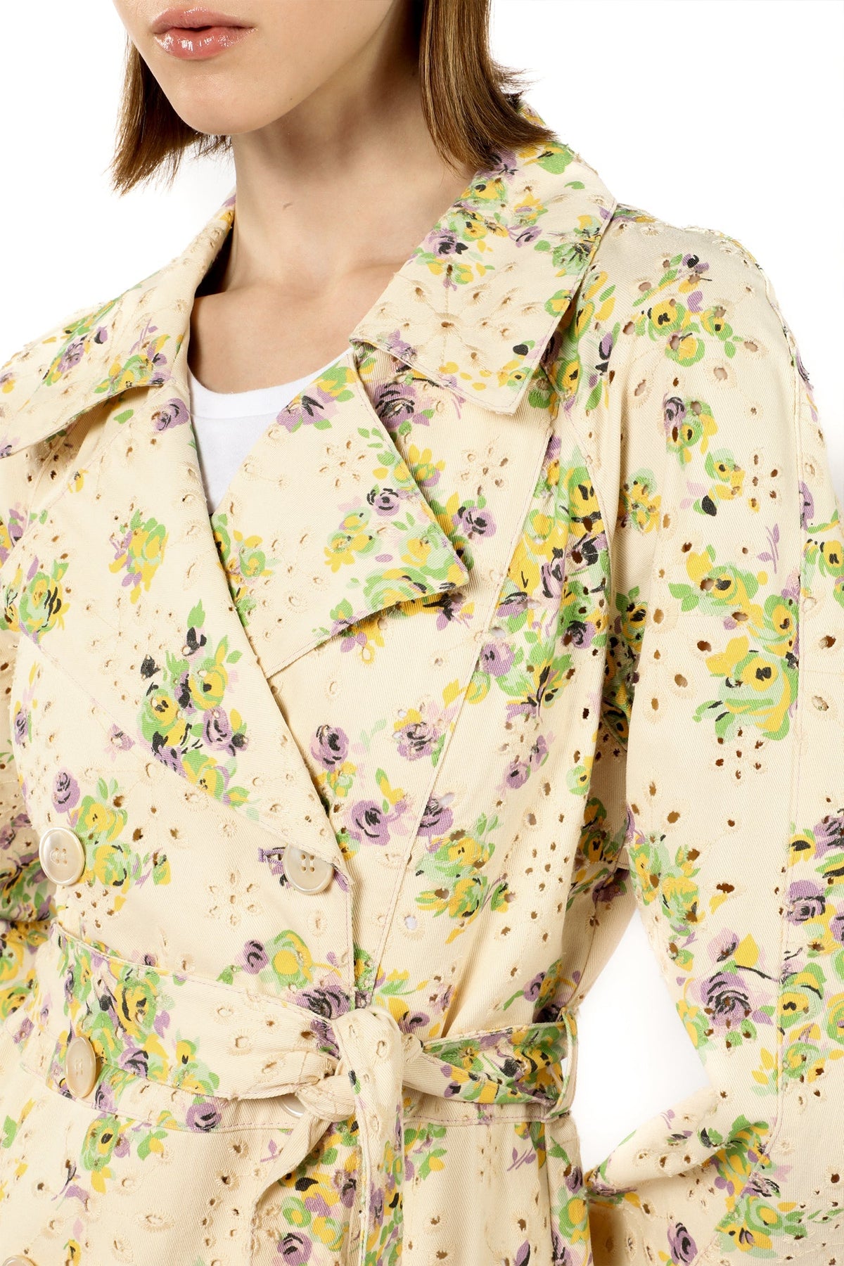 Rosies Posies Eyelet Trench Coat | Anna Sui