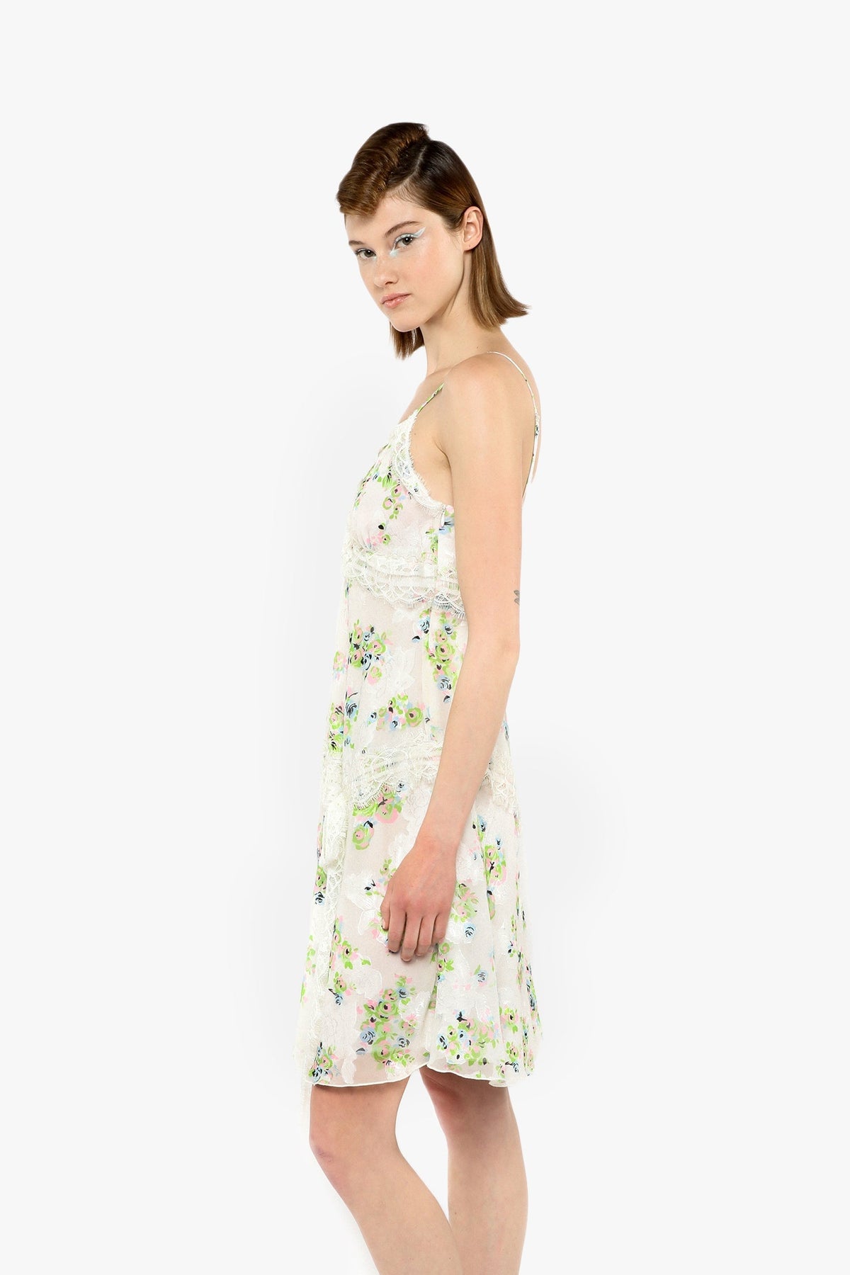Rosies Posies Chiffon Romantic Lace Slip Dress | Anna Sui
