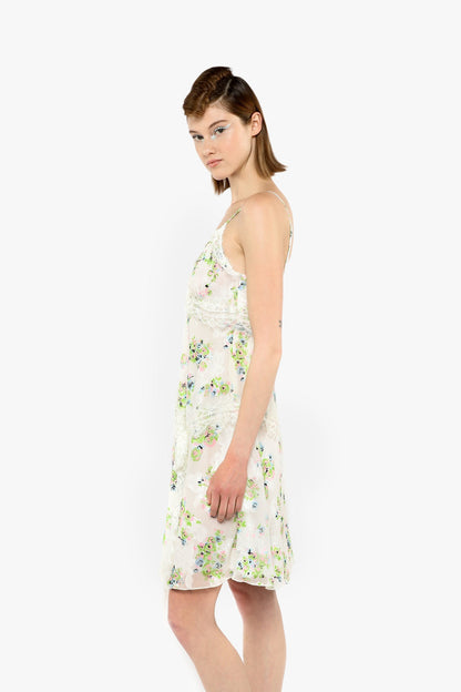 Rosies Posies Chiffon Romantic Lace Slip Dress | Anna Sui