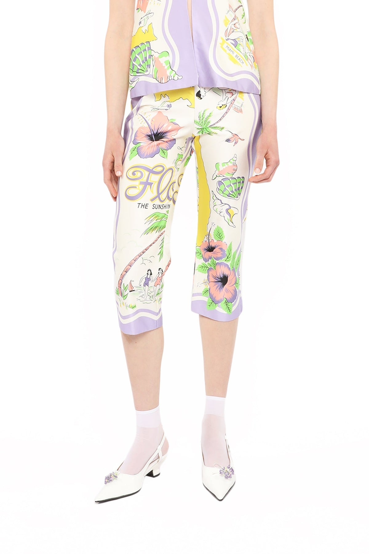 Florida Cotton Sateen Capri Pants | Anna Sui