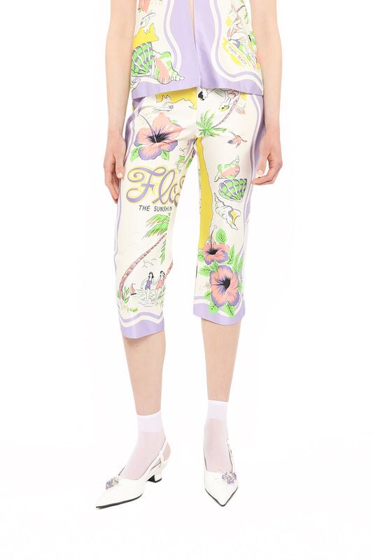 Florida Cotton Sateen Capri Pants | Anna Sui