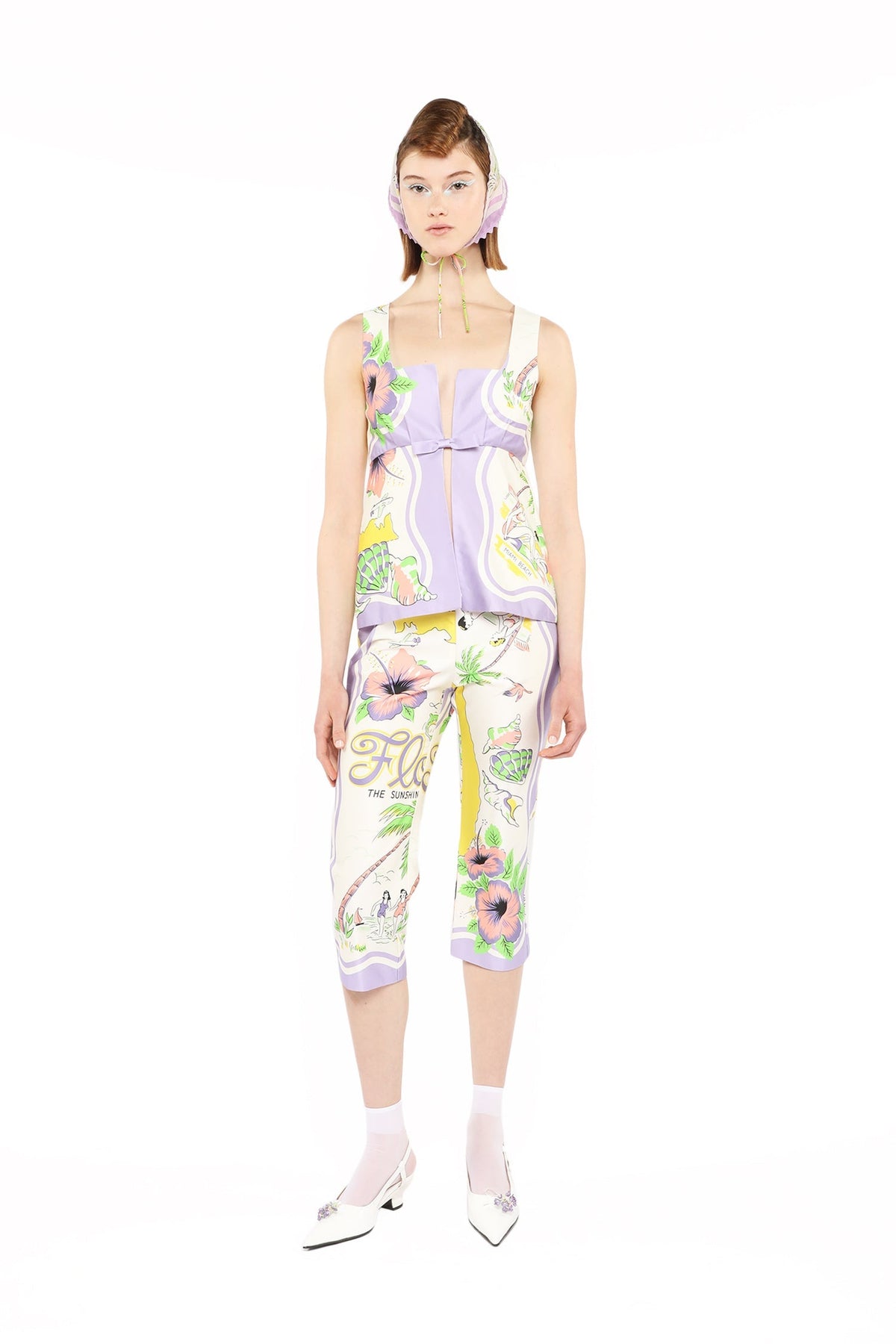 Florida Cotton Sateen Capri Pants | Anna Sui