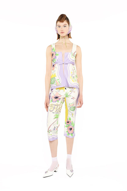 Florida Cotton Sateen Capri Pants | Anna Sui