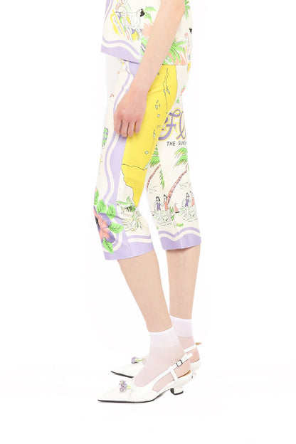 Florida Cotton Sateen Capri Pants | Anna Sui