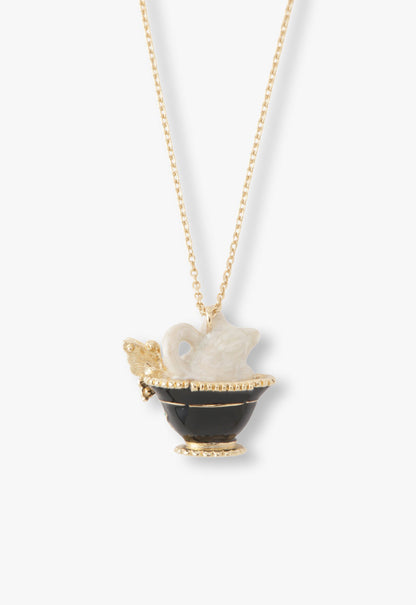 Jeweled Cat & Butterfly Chalice Necklace | Anna Sui