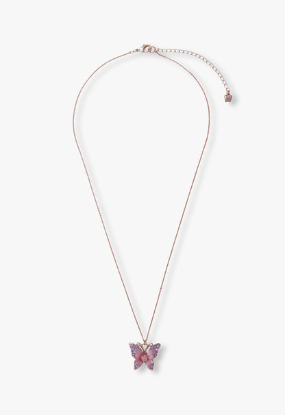 Pink & Lavender Butterfly Glow Necklace - Rose Gold | Anna Sui
