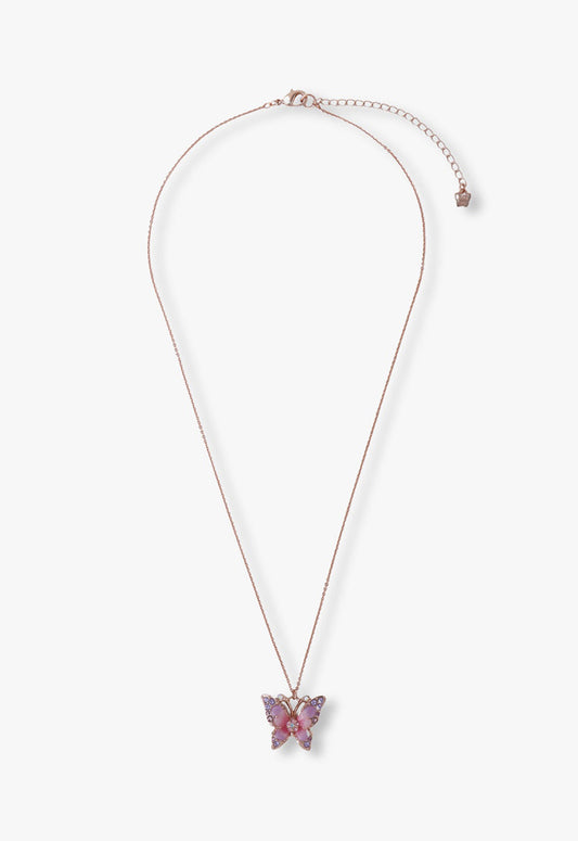 Pink & Lavender Butterfly Glow Necklace - Rose Gold | Anna Sui