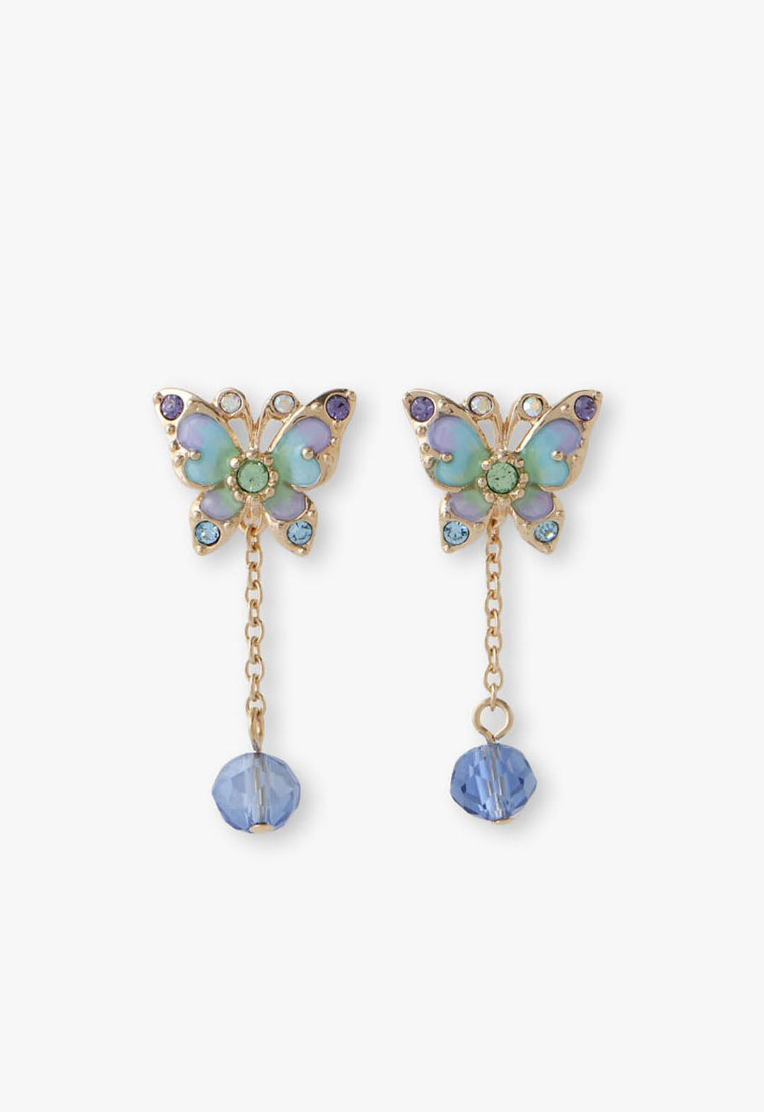 Aqua & Lavender Butterfly Earrings | Anna Sui