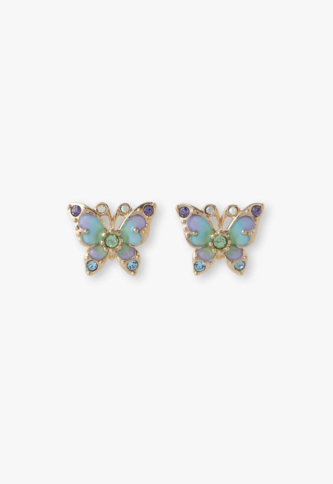 Aqua & Lavender Butterfly Earrings | Anna Sui
