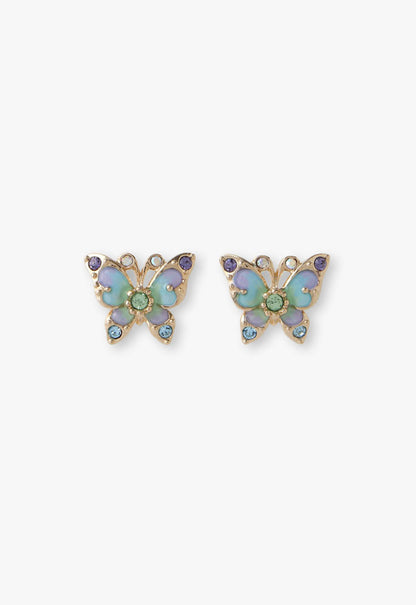 Aqua & Lavender Butterfly Earrings | Anna Sui