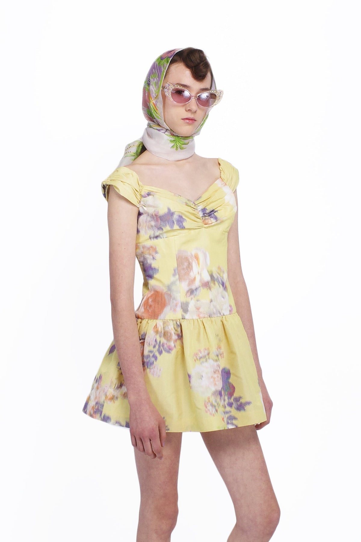 Cabbage Rose Taffeta Sweetheart Dress | Anna Sui