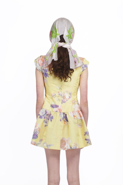 Cabbage Rose Taffeta Sweetheart Dress | Anna Sui