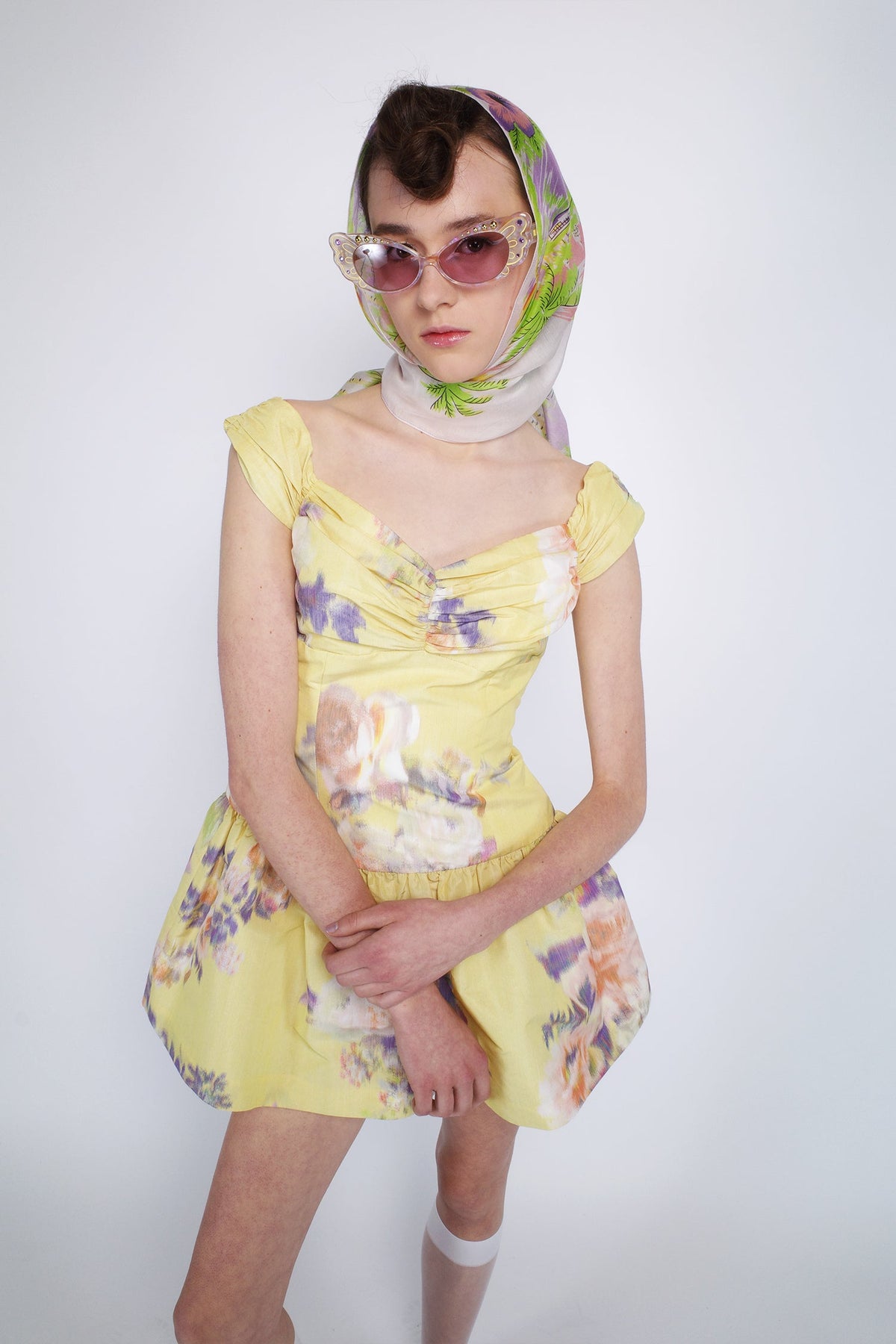 Cabbage Rose Taffeta Sweetheart Dress | Anna Sui