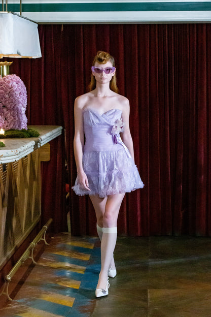 Party Girl Strapless Tulle and Lace Dress | Anna Sui