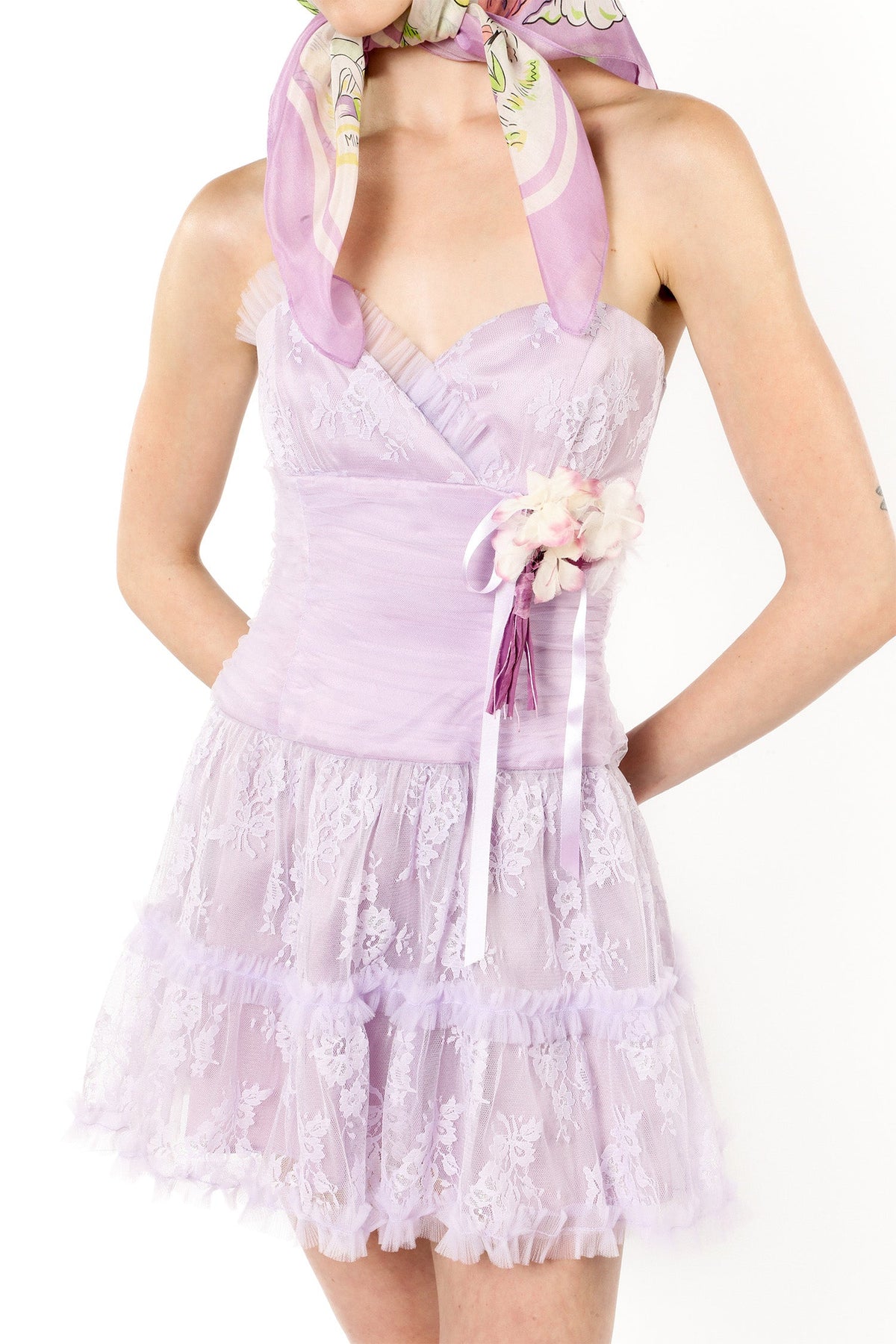 Party Girl Strapless Tulle and Lace Dress | Anna Sui
