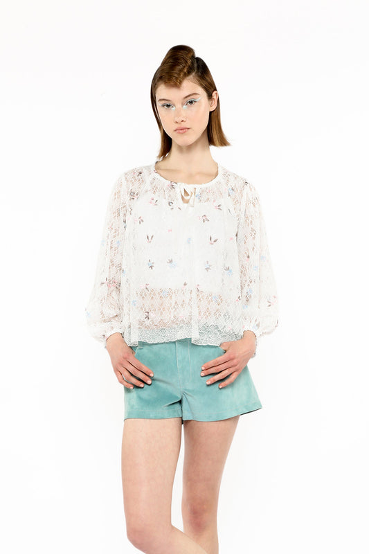 Embroidered Lacey Trellis Blouse | Anna Sui