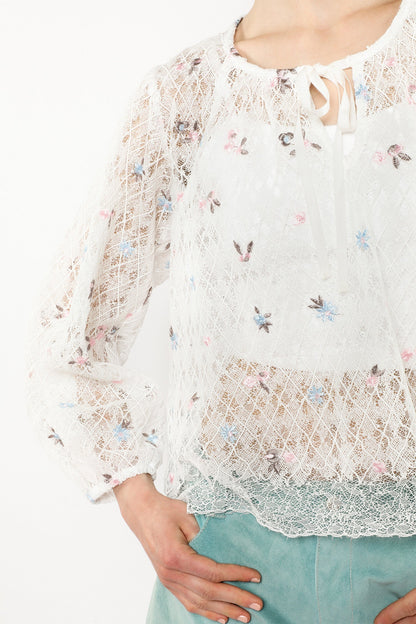 Embroidered Lacey Trellis Blouse | Anna Sui