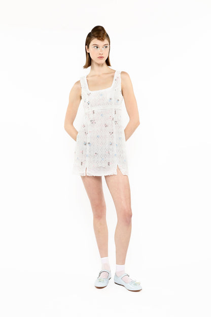 Embroidered Lacey Trellis Mini Dress | Anna Sui