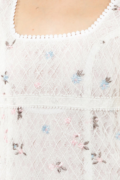 Embroidered Lacey Trellis Mini Dress | Anna Sui