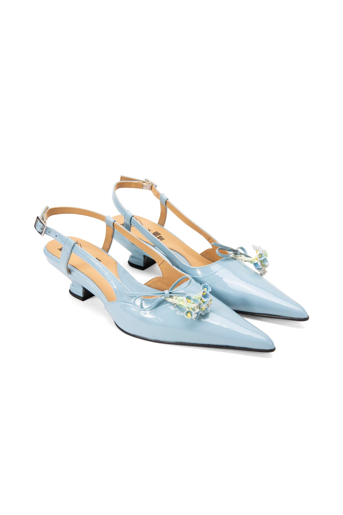John Fluevog x Anna Sui Slingback Heels - Blue | Anna Sui