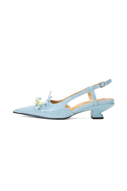 John Fluevog x Anna Sui Slingback Heels - Blue | Anna Sui