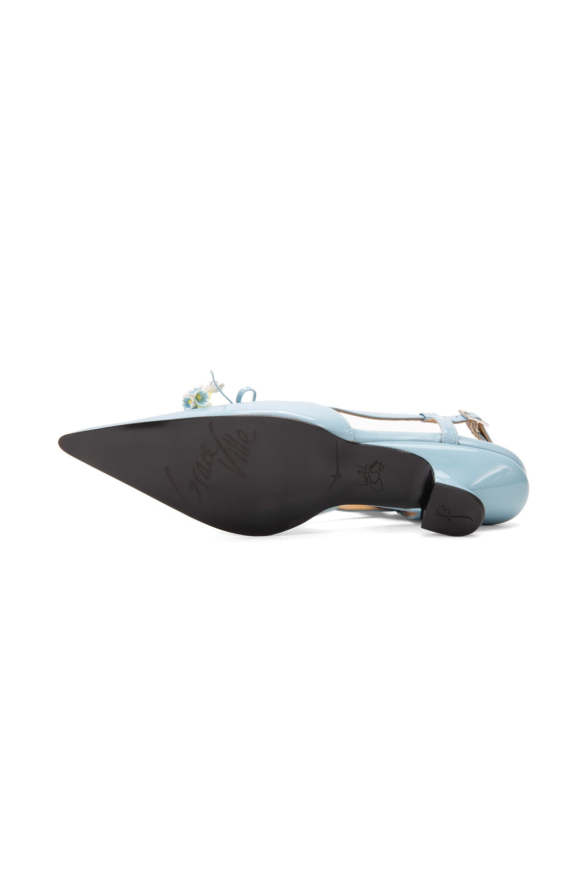John Fluevog x Anna Sui Slingback Heels - Blue | Anna Sui