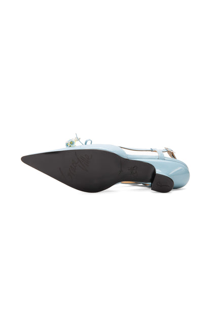 John Fluevog x Anna Sui Slingback Heels - Blue | Anna Sui