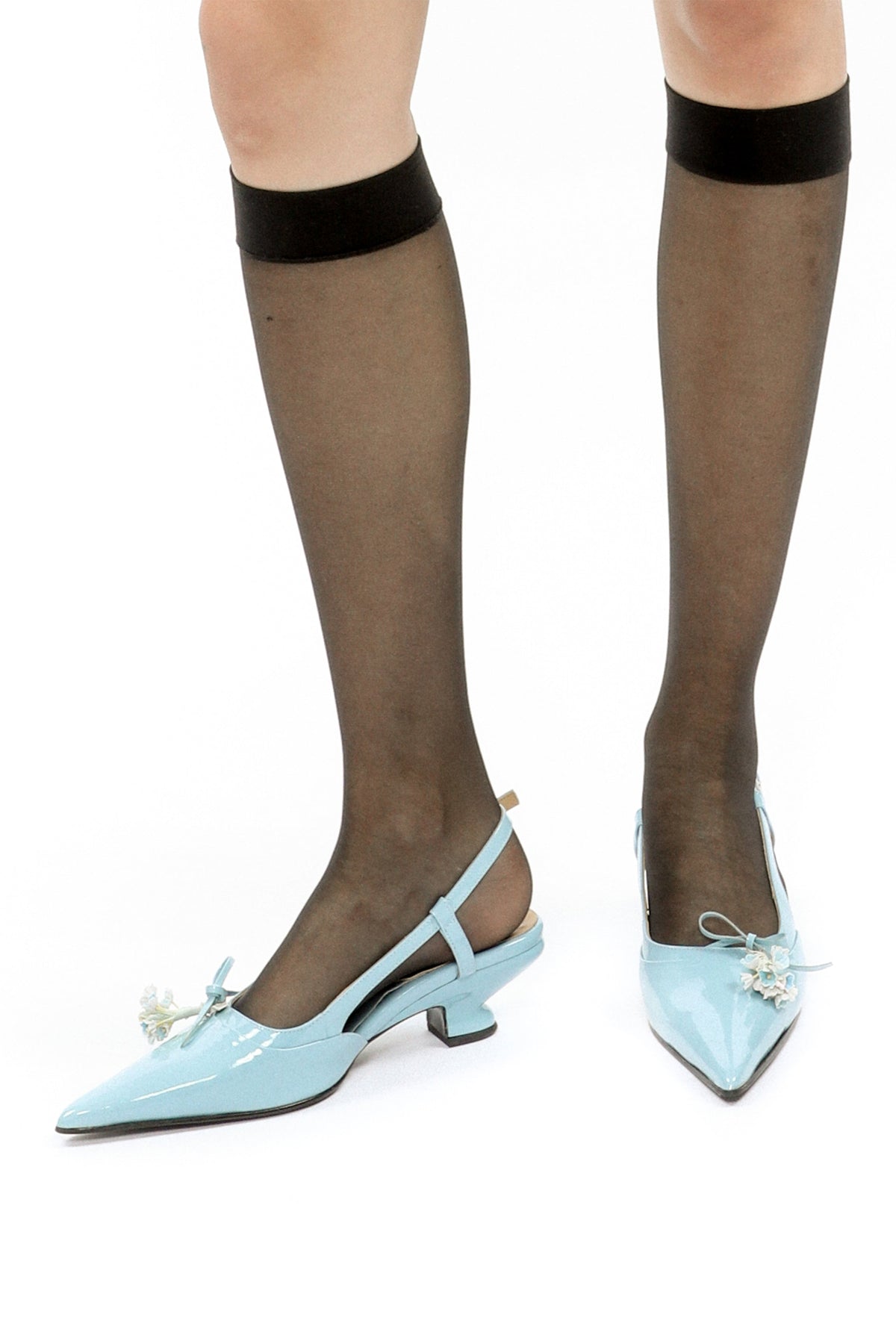 John Fluevog x Anna Sui Slingback Heels - Blue | Anna Sui