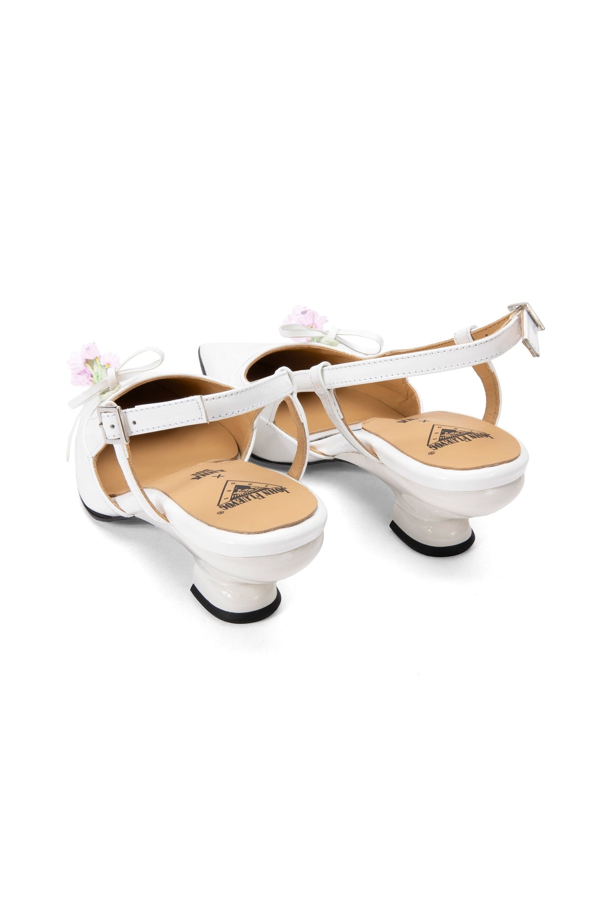 John Fluevog x Anna Sui Slingback Heels - White | Anna Sui