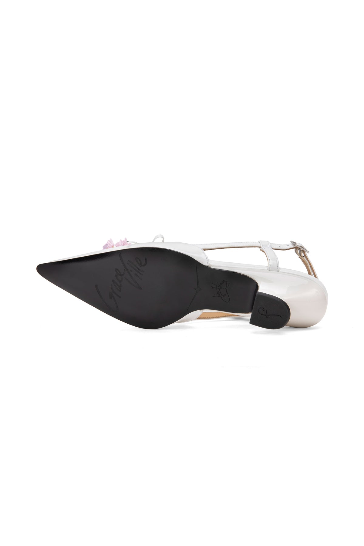 John Fluevog x Anna Sui Slingback Heels - White | Anna Sui