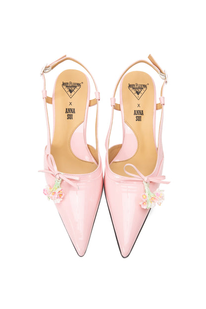 John Fluevog x Anna Sui Slingback Heels - Pink | Anna Sui