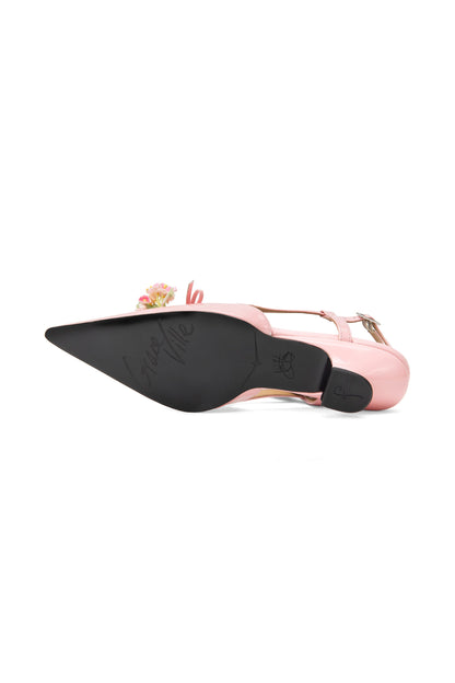 John Fluevog x Anna Sui Slingback Heels - Pink | Anna Sui