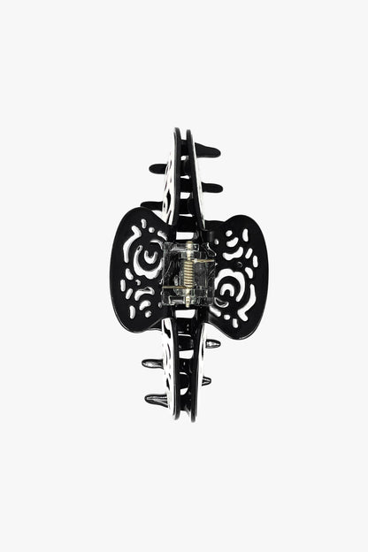 Vintage White & Black Two-Tone Open Scroll Jaw Clip | Anna Sui