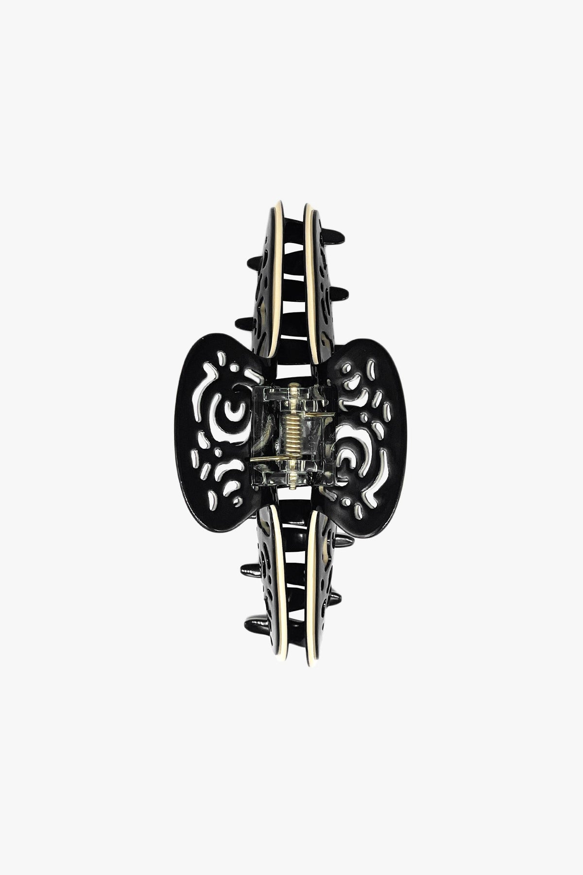 Vintage Black & White Two-Tone Open Scroll Jaw Clip | Anna Sui