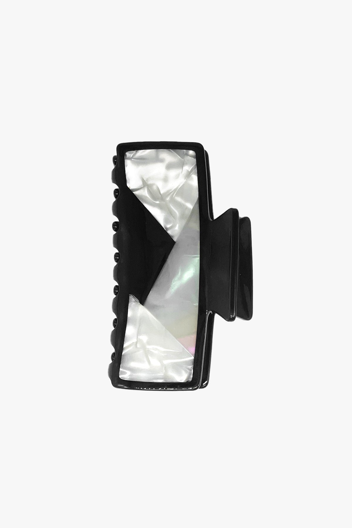 Art Deco Mother of Pearl & Black Rectangle Jaw Clip | Anna Sui